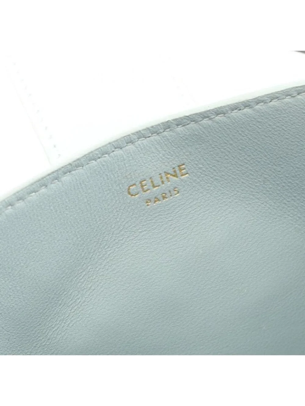 Celine Handbag Triomphe Mini Bucket Louise 10 N473 ghj.07 ic Blue Gray Leather - Picture 4 of 8